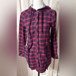 Simply Noelle Red and Black Plaid Jacket/Shirt XS